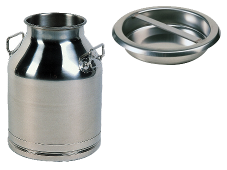Vrč za mleko - 30 l inox z inox pokrovom